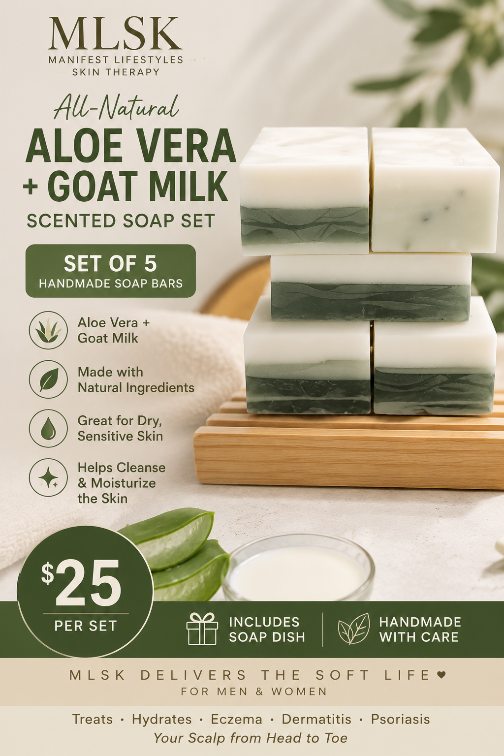 MEN ALOE VERA GOAT MILK SOAP BARS